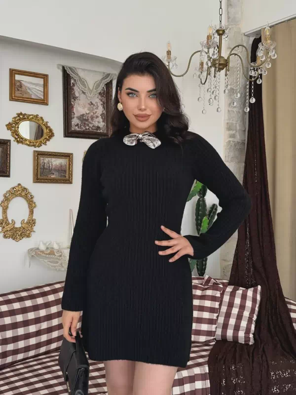 Keans Fular Detaylı Elbise